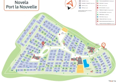 Plan du camping Le Novela à Port La Nouvelle indiquant l'emplacement 90
